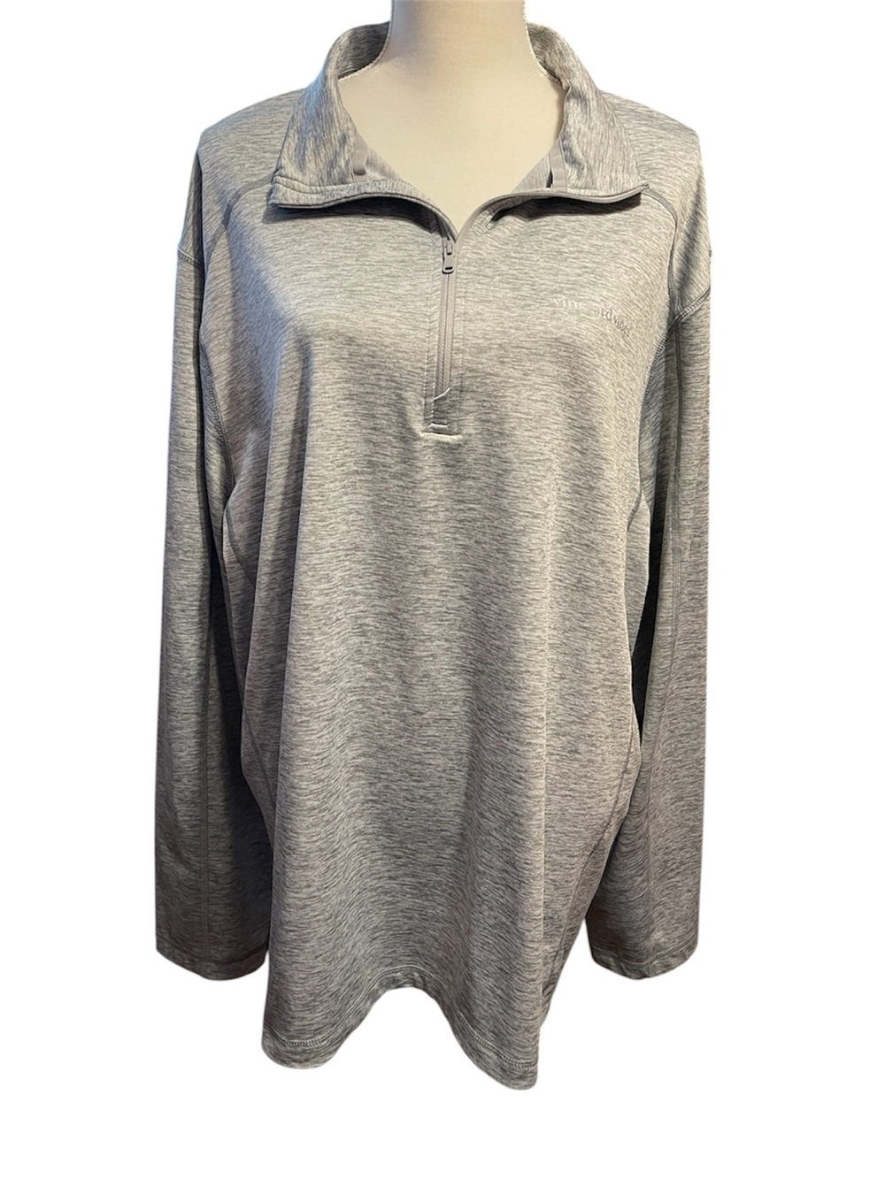 Vineyard Vines Performance Mens 1/4 Zip Pullover Heathered Gray Size 2X Athletic